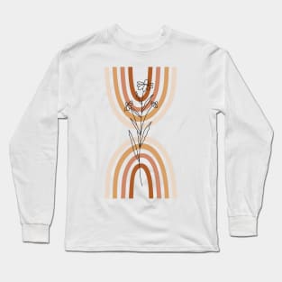 Boho minimal abstract rainbow art Long Sleeve T-Shirt